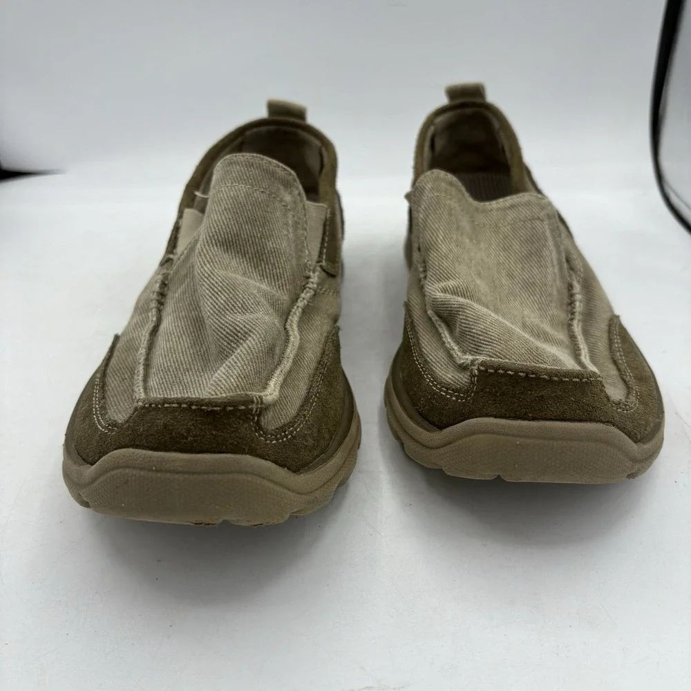Skechers‎ Boat Shoes Mens Size 9 Melvin 63820 Taupe Brown Relaxed Fit Slip On